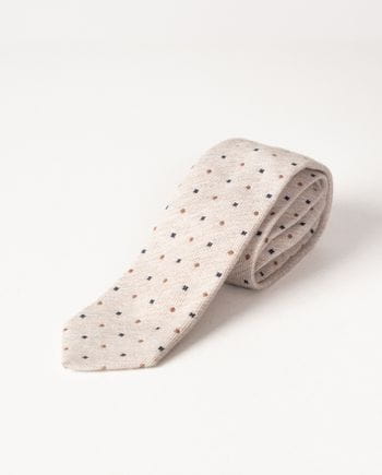 Striped tie wiht geometric jacquard pattern