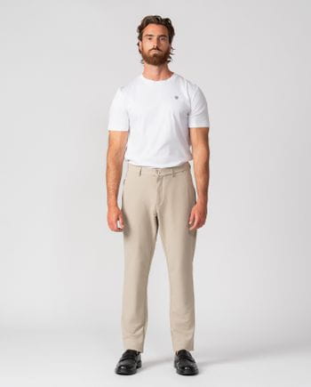 Trousers with drawstring and elastic waistband, made of stretch technical fabric