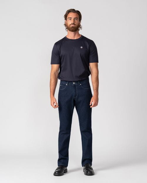 Tejano elástico azul oscuro regular fit