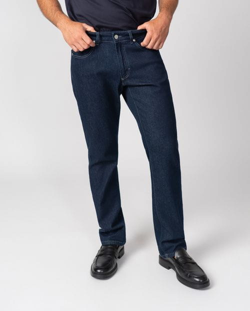 Tejano elástico azul oscuro regular fit