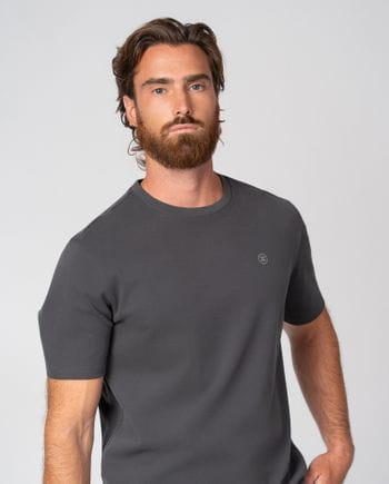 Camiseta lisa manga corta de punto circular con `efecto empolvado´
