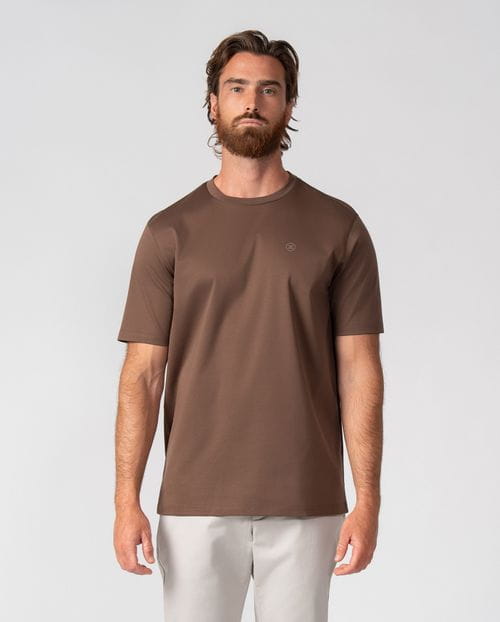Camiseta manga corta en liso de algodón mercerizado `premium´