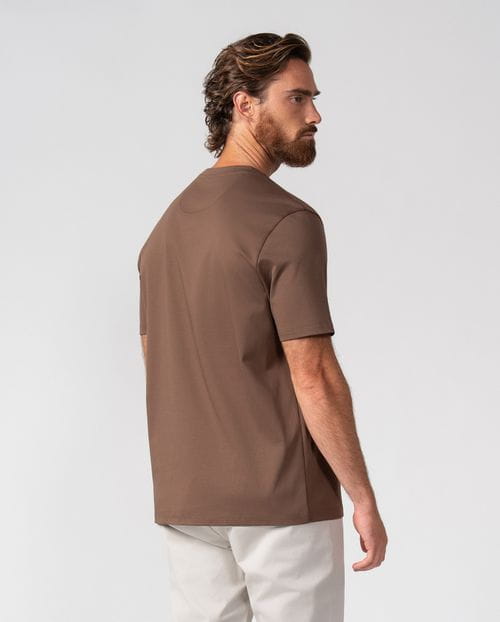 Camiseta manga corta en liso de algodón mercerizado `premium´