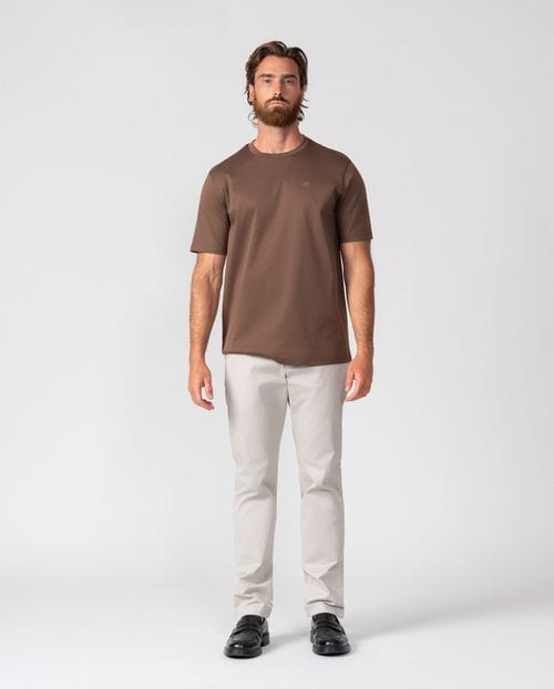 Camiseta manga corta en liso de algodón mercerizado `premium´