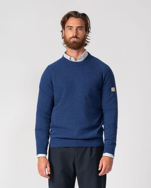 Jersey cuello redondo liso de manga raglan