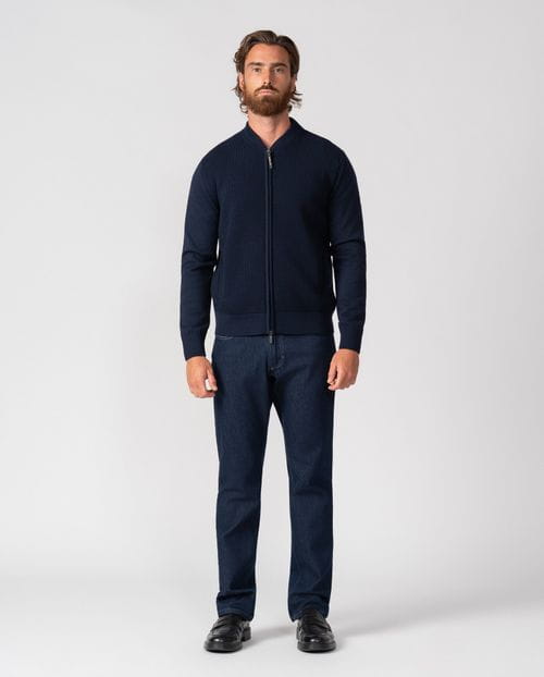 Structure- plain combined cardigan combined with zip