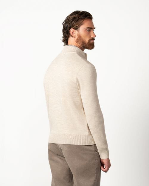 Chaqueta-cazadora combinada de punto y paño fino