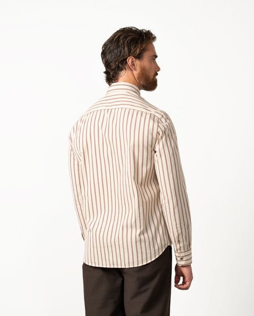 Relaxed fit sport shirt in ¨vintage¨ cotton