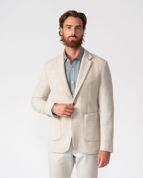 Unstructured and unlined slim fit blazer in a textured knit-like fabric