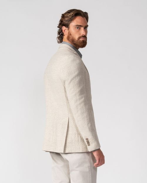 Unstructured and unlined slim fit blazer in a textured knit-like fabric