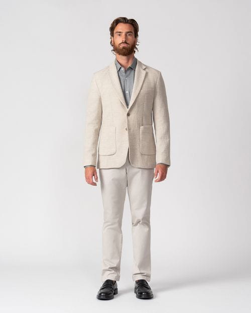 Unstructured and unlined slim fit blazer in a textured knit-like fabric