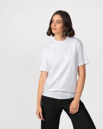 Basic short sleeve T-shirt featuring ETIEM embroidered on front