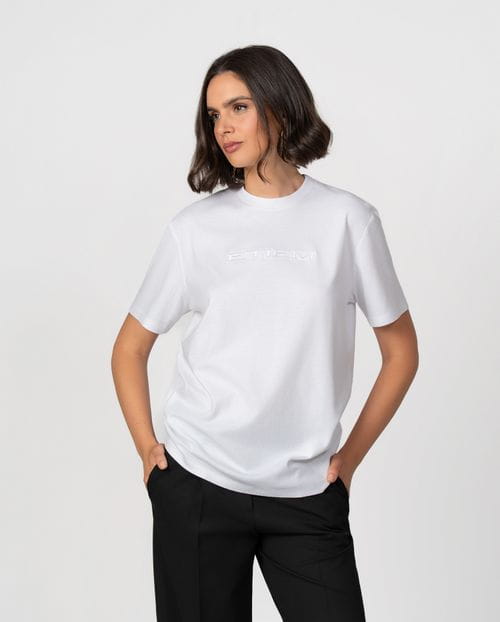 Basic short sleeve T-shirt featuring ETIEM embroidered on front