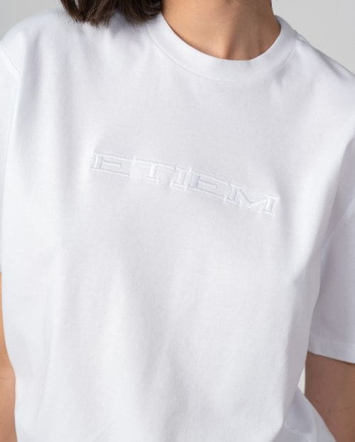 Basic short sleeve T-shirt featuring ETIEM embroidered on front