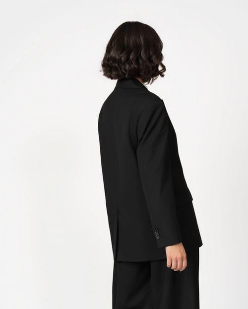 Masculine-style oversize blazer in flannel twill