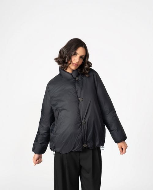 <p>Short 'A-line' down coat in water-repellent fabric, filled with real down and feather</p>