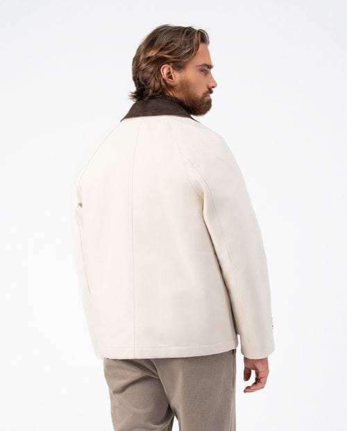 <p>Cotton parka-jacket with corduroy collar and patch pockets</p>