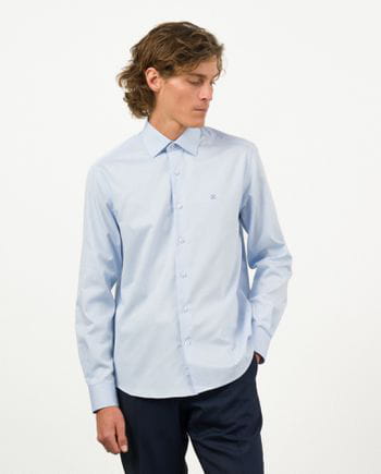 Formal regular fit shirt of cotton microprint