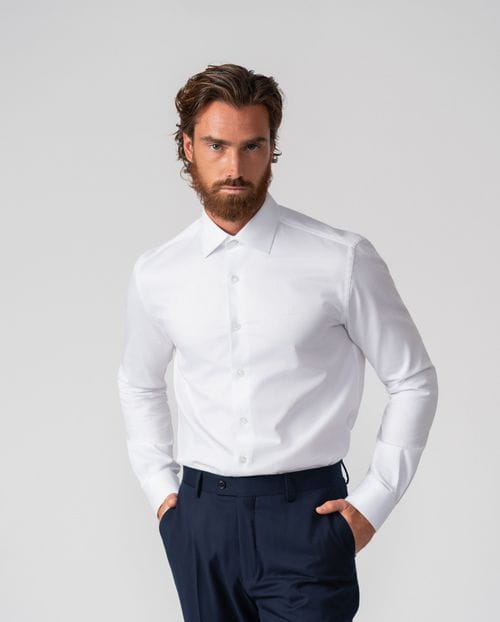 Formal regular shirt of cotton micropattern
