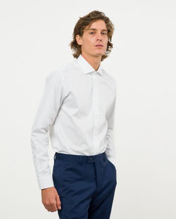 Formal slim fit shirt of microstructure cotton