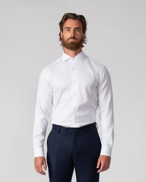 Formal slim shirt of cotton micropattern