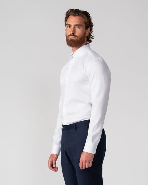 Formal slim shirt of cotton micropattern