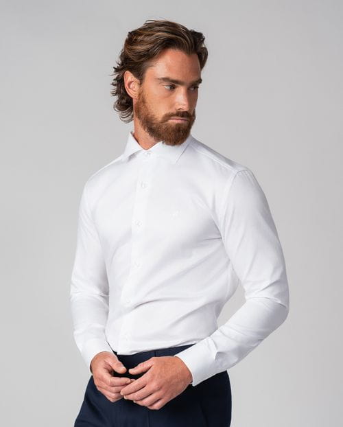 Formal slim shirt of cotton micropattern
