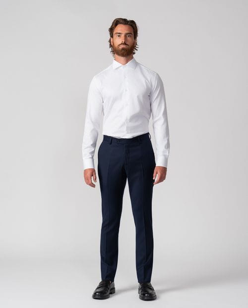 Formal slim shirt of cotton micropattern