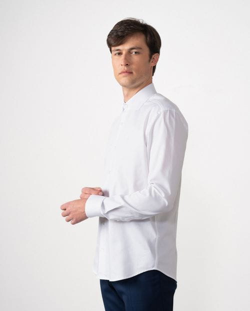 Formal slim shirt of cotton micropattern