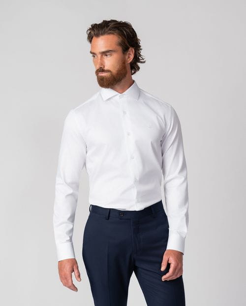 Formal slim shirt of cotton micropattern
