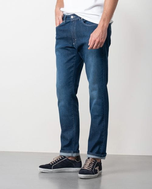 Regular fit elastic blue jeans