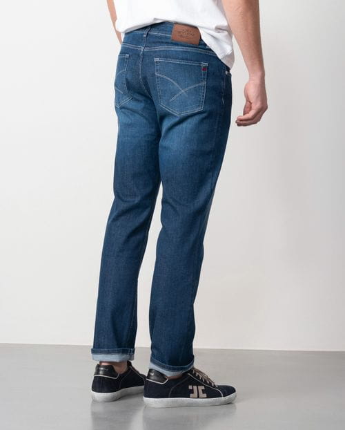 Regular fit elastic blue jeans