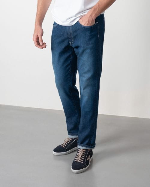 Regular fit elastic blue jeans