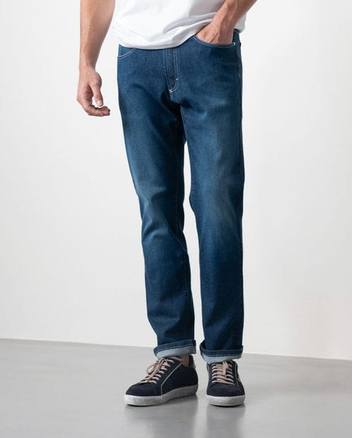 Regular fit elastic blue jeans