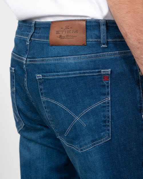 Regular fit elastic blue jeans