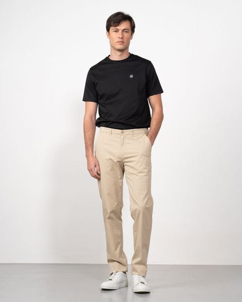 Sport slim fit chino trousers in elastic cotton twill