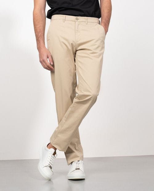 Sport slim fit chino trousers in elastic cotton twill