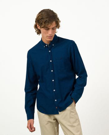 Slim fit shirt in blue washed denim