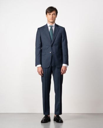 Traje slim fit en falso liso 100% lana