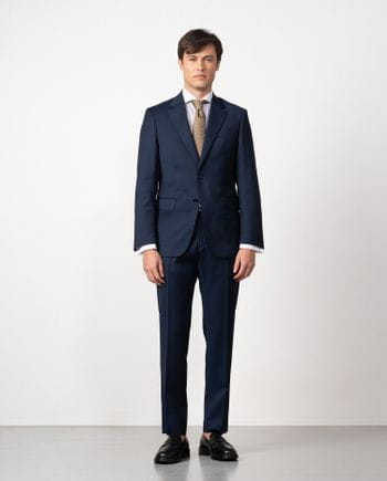 Traje slim fit en falso liso 100% lana