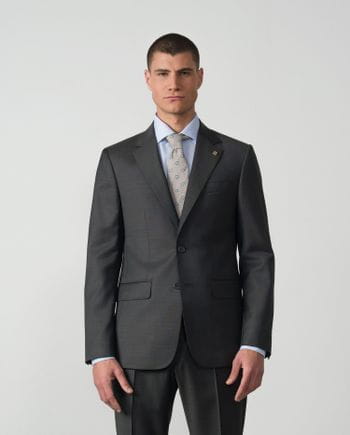 Slim fit suit of false plain 100% wool fabric