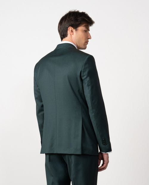 Slim fit suit of false plain 100% wool fabric