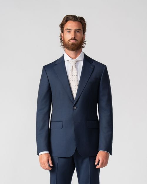 Slim fit suit of false plain 100% wool fabric