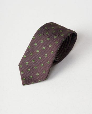 Silk tie with flower jacquard pattern
