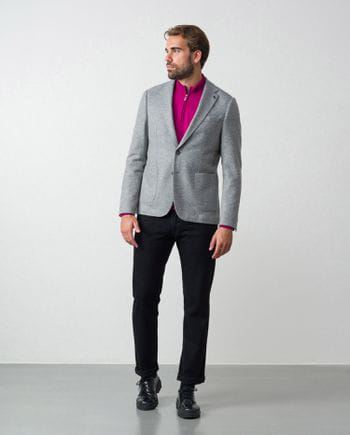 Unstructured extra-slim fit jacket without lining of knitted 'boiled wool'