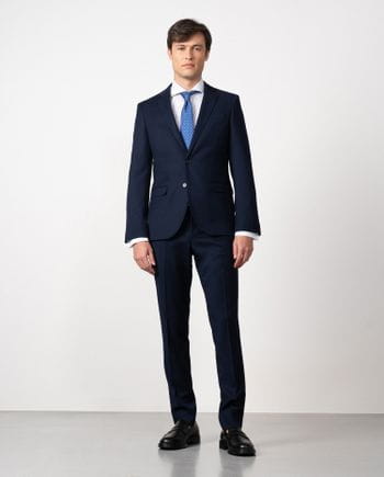 Traje recto extra-slim fit de tejido elástico