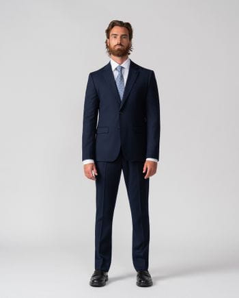 Extra-slim fit suit of elastic plain fabric