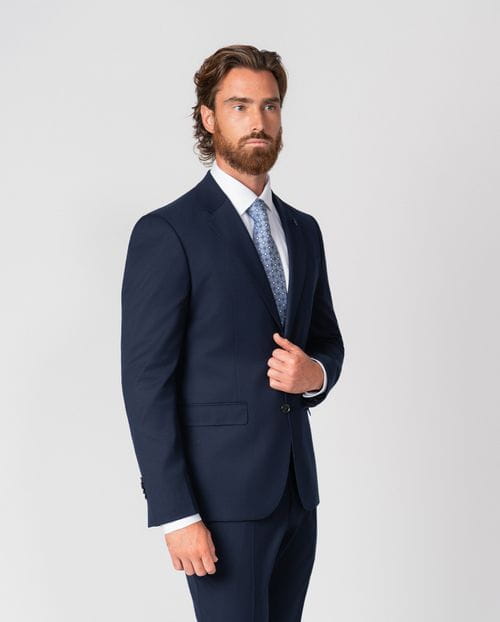 Traje recto extra-slim fit de tejido elástico