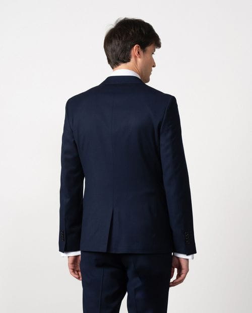 Traje recto extra-slim fit de tejido elástico