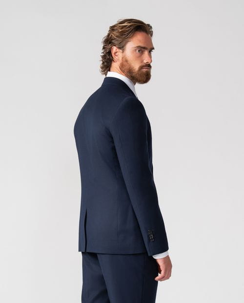 Traje recto extra-slim fit de tejido elástico